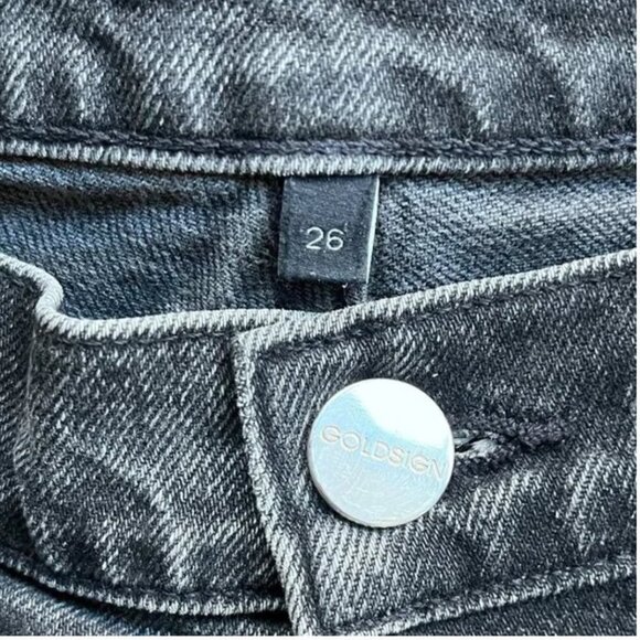 Goldsign High Rise Button Fly Jeans Size 26 Charcoal Straight Leg Anthropologie - Picture 4 of 11